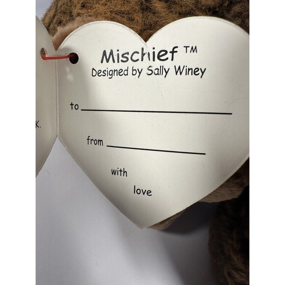 1995 TY Beanie Buddy Brown MISCHIEF MONKEY w/Tags by Sally Winey - Picture 8 of 8